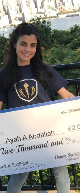 Honor Society Foundation Scholarship Recipient - Ayah Abdallah